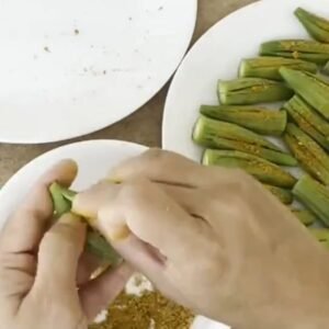 Okra masala filling