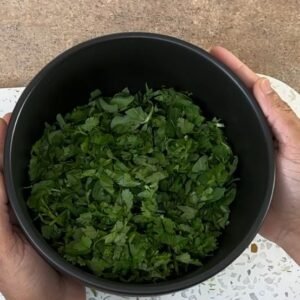 Chopped Methi and Coriander seeds