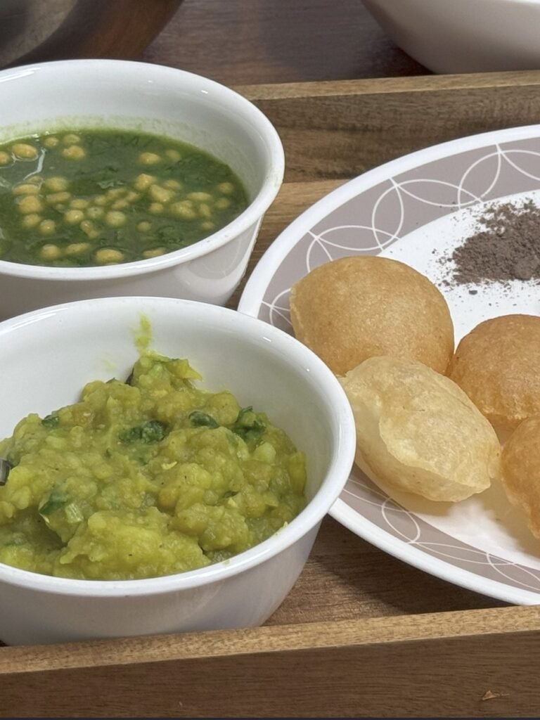 Ragda pani puri serving tray